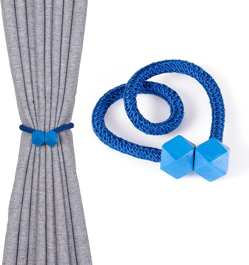 Abrazaderas Cortinas, Correas de Imán para Cortina, Hebillas Cuerda con Detalle de Bola de Gancho para la Decoración de Cortinas