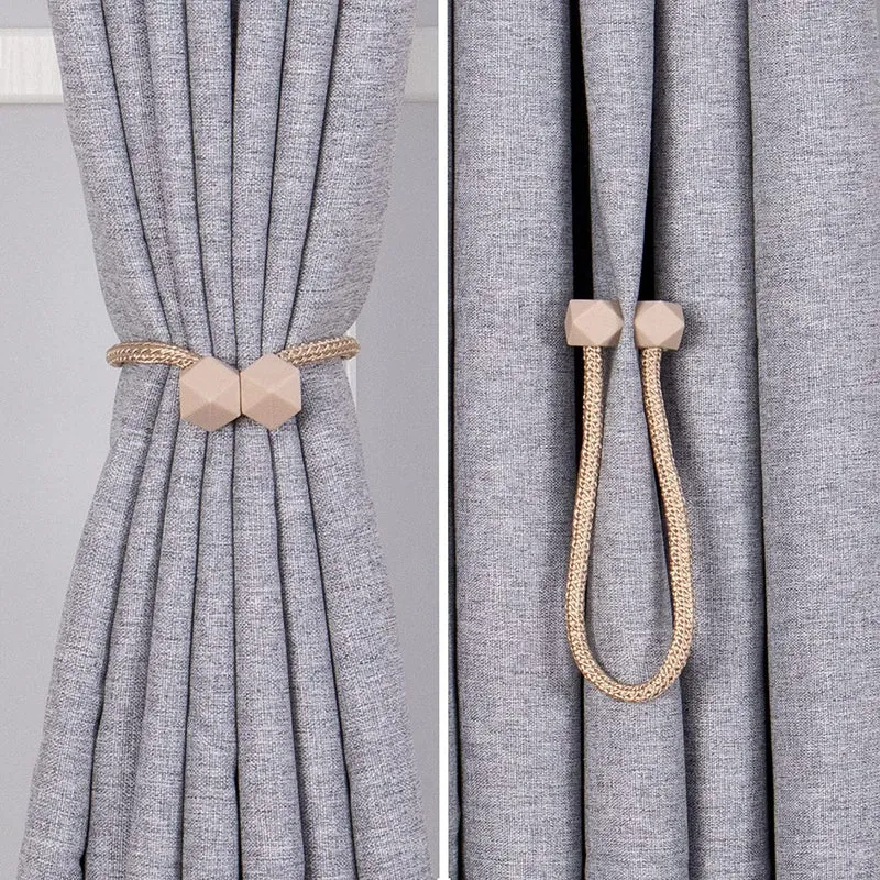 Abrazaderas Cortinas, Correas de Imán para Cortina, Hebillas Cuerda con Detalle de Bola de Gancho para la Decoración de Cortinas