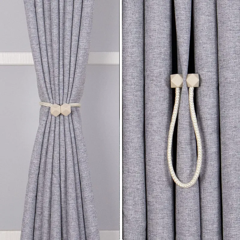 Abrazaderas Cortinas, Correas de Imán para Cortina, Hebillas Cuerda con Detalle de Bola de Gancho para la Decoración de Cortinas