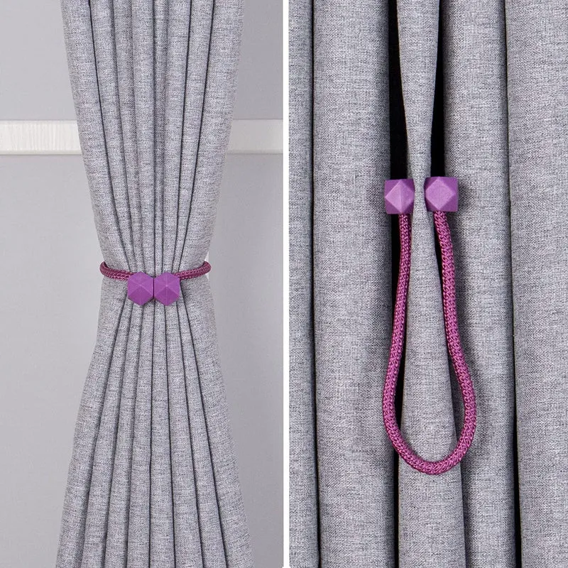 Abrazaderas Cortinas, Correas de Imán para Cortina, Hebillas Cuerda con Detalle de Bola de Gancho para la Decoración de Cortinas