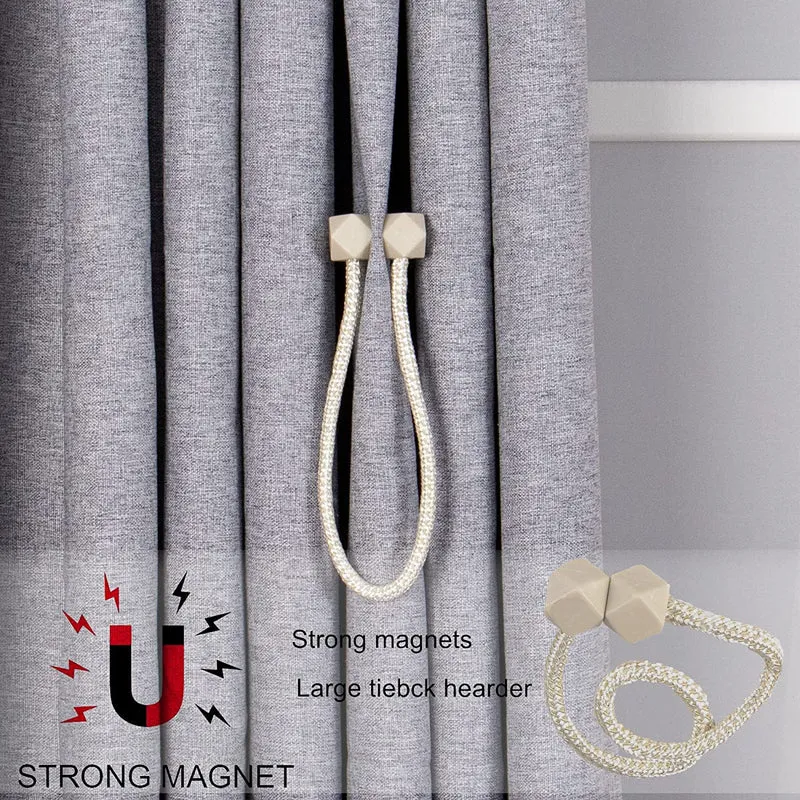 Abrazaderas Cortinas, Correas de Imán para Cortina, Hebillas Cuerda con Detalle de Bola de Gancho para la Decoración de Cortinas