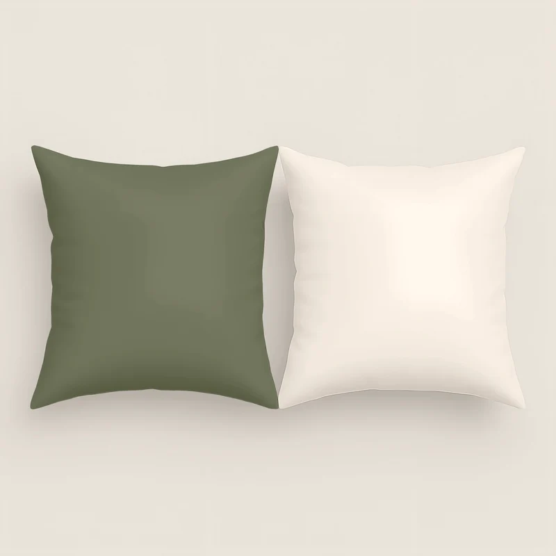 FUNDA DE COJÍN BICOLOR VERDE 75/VAINILLA