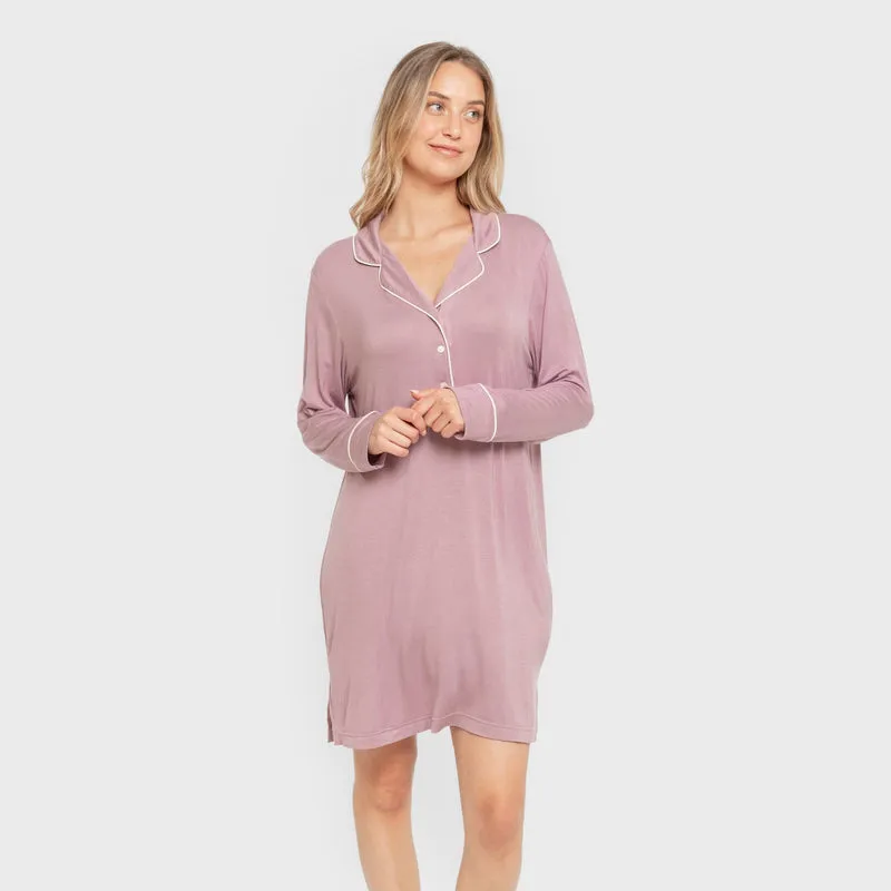 Camisón camisero viscosa punto berenjena seco