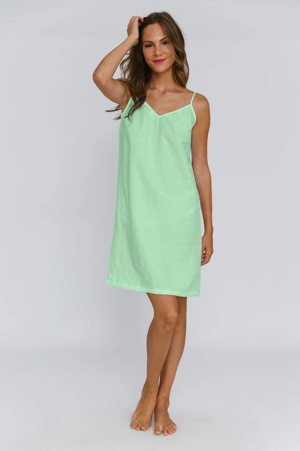 Camisón de lino verde menta – Iza