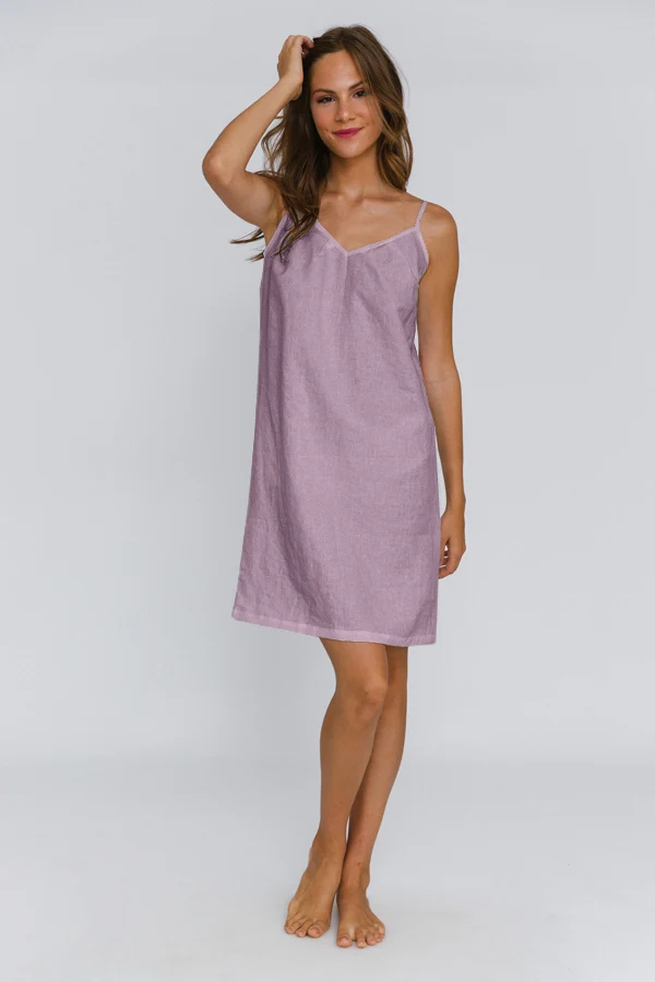 Camisón de lino lila – Iza