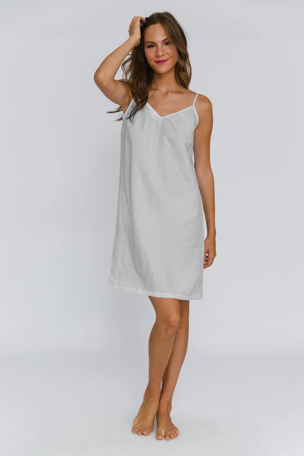 Camisón de lino gris mineral – Iza