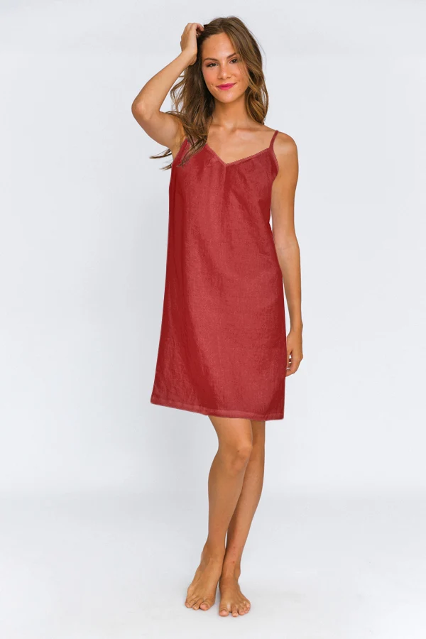 Camisón de lino ladrillo – Iza