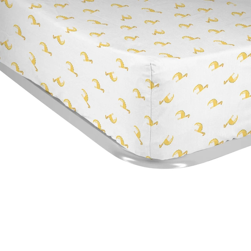 Sábana bajera Infantil estampada Dino Amarillo