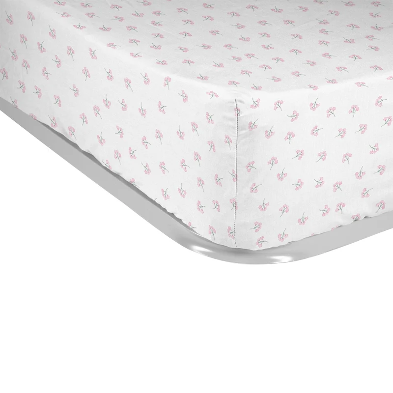Sábana bajera estampada Flor Rosa