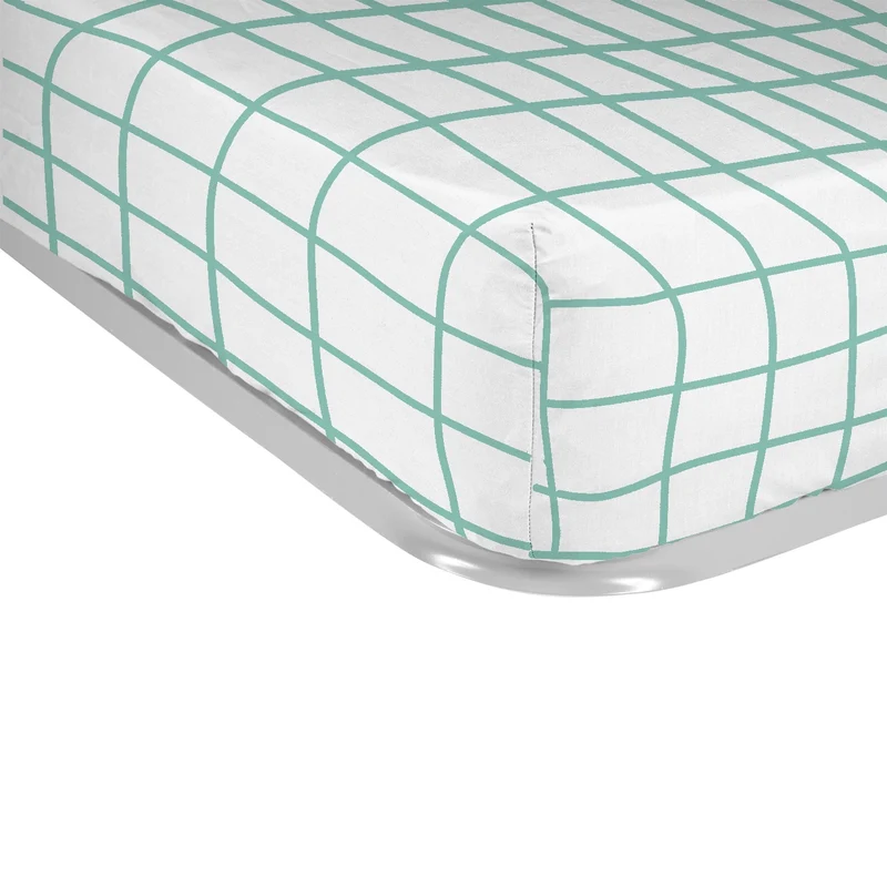 Sábana bajera estampada Cuadro Verde