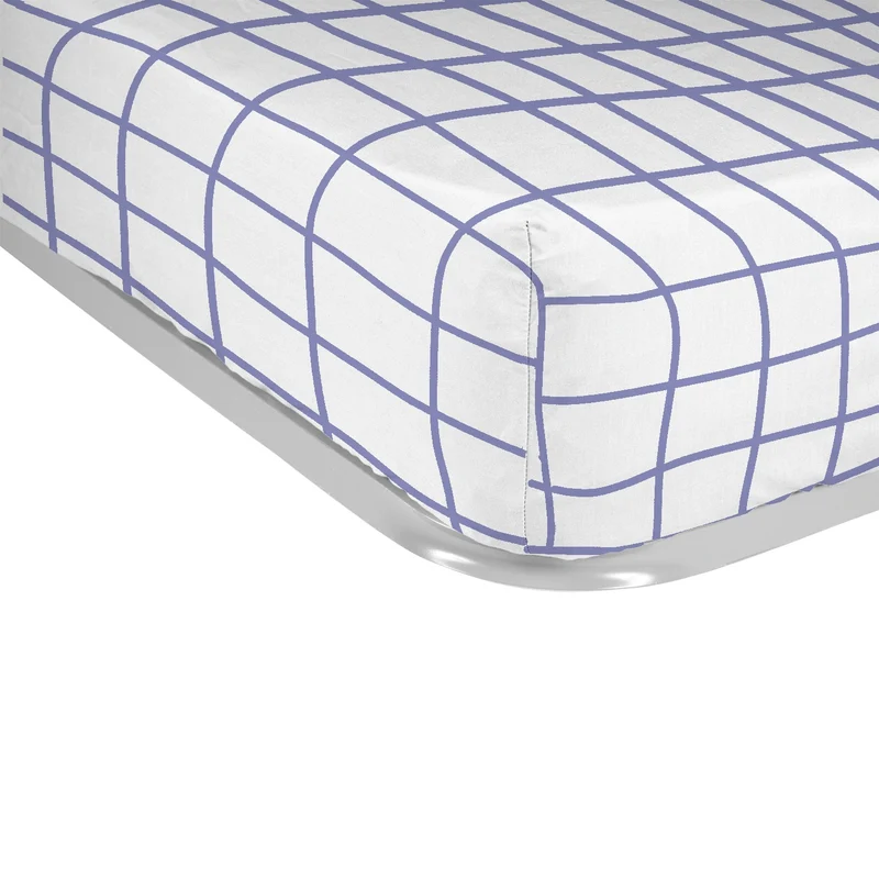 Sábana bajera estampada Cuadro Lavanda
