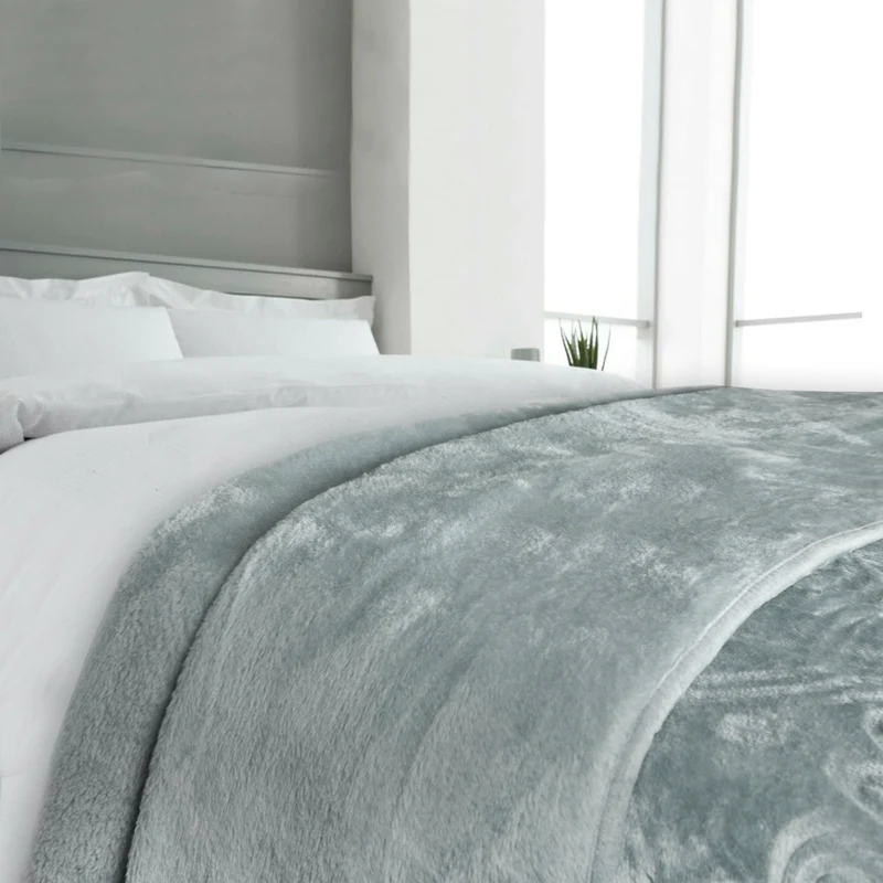 Manta Gruesa Reversible 180x230 cm para Sofá o Cama- Gris