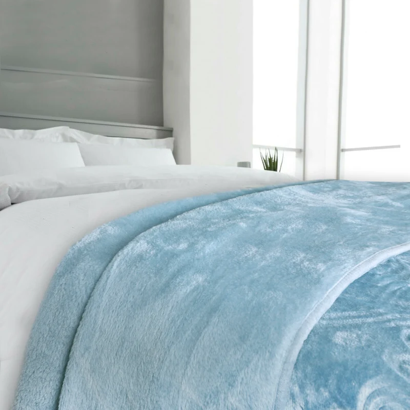 Manta Gruesa Reversible 180x230 cm para Sofá o Cama- Azul