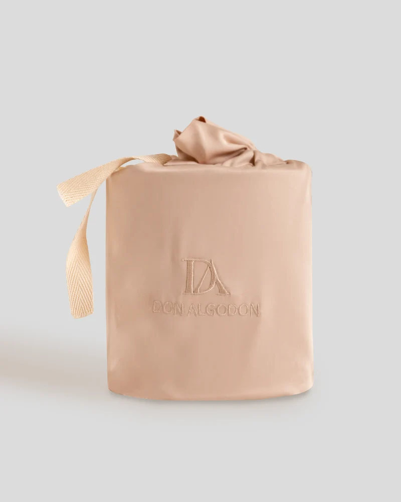 Funda de Almohada Don Algodon Seda Bambú Beige
