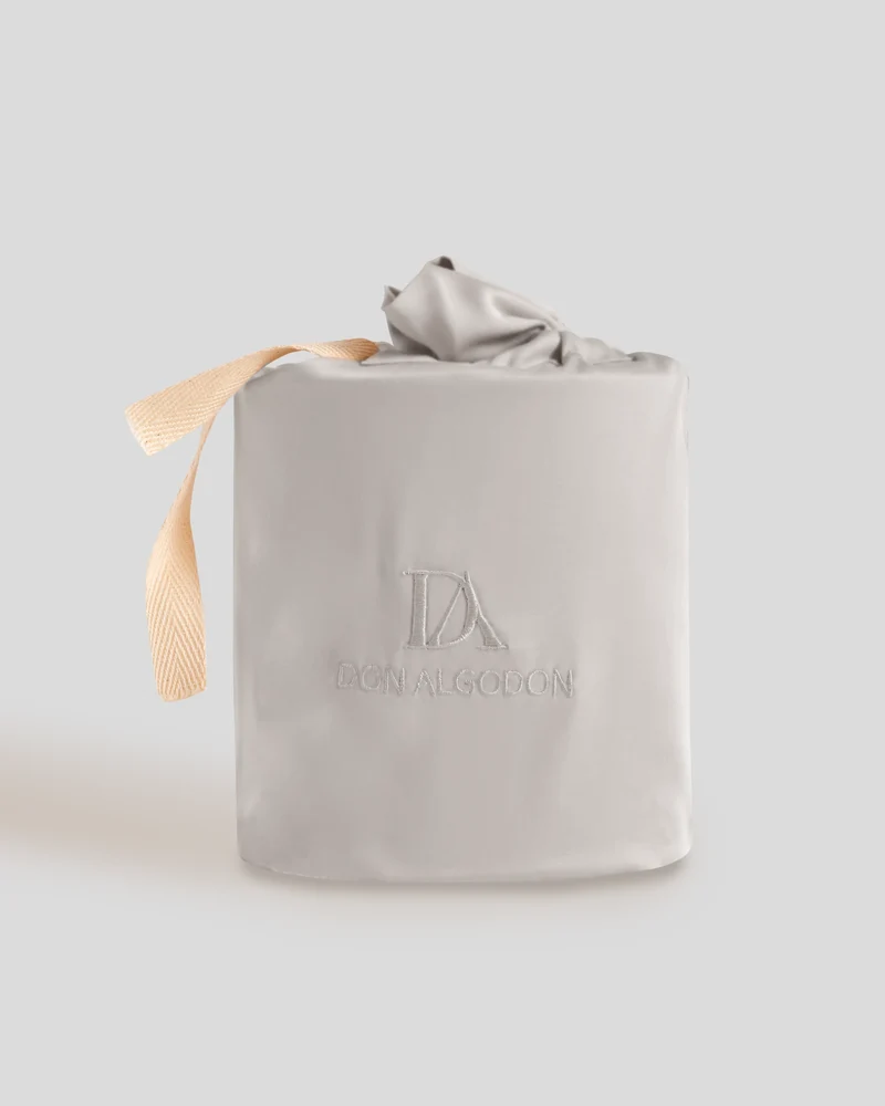 Funda de Almohada Don Algodon Seda Bambú Gris