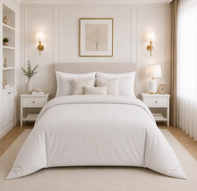 Juego de Cubreduvet 400 Hilos Light Silver