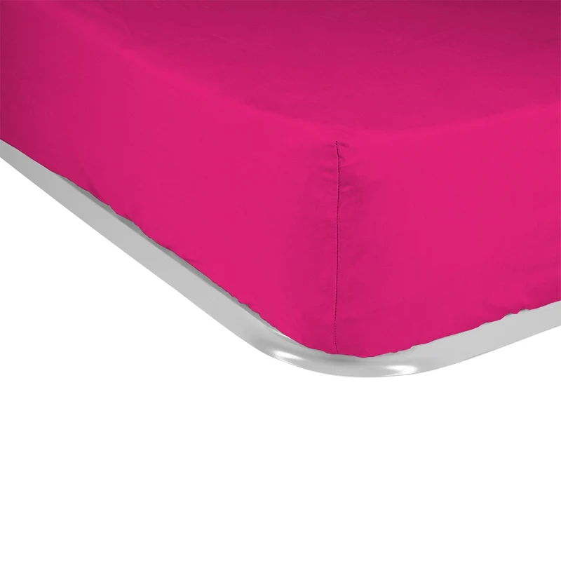 Sábana bajera Algodón de 200 hilos Percal Fucsia