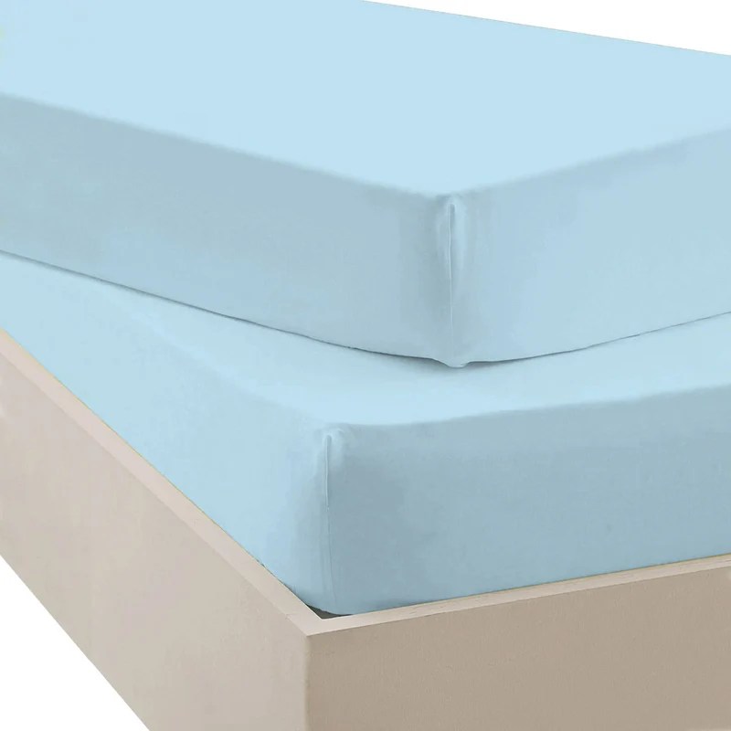Pack Sábanas Bajeras Infantiles Algodón Percal de 200 hilos Azul Cielo
