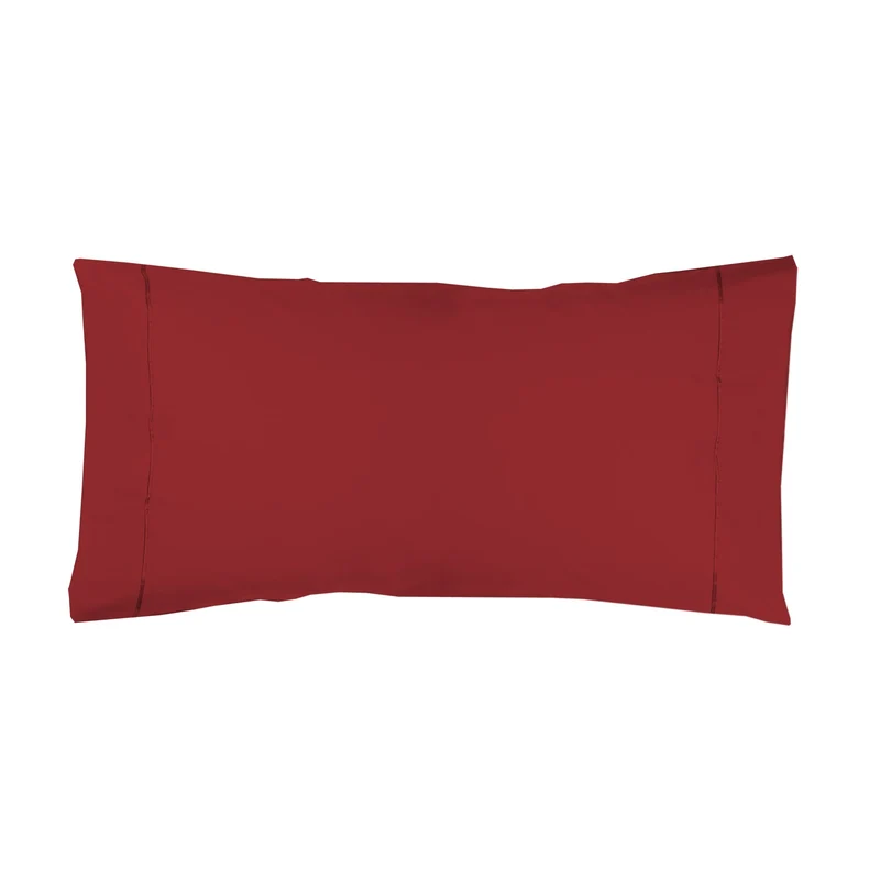 Funda almohada Algodón Percal de 200 hilos Rojo