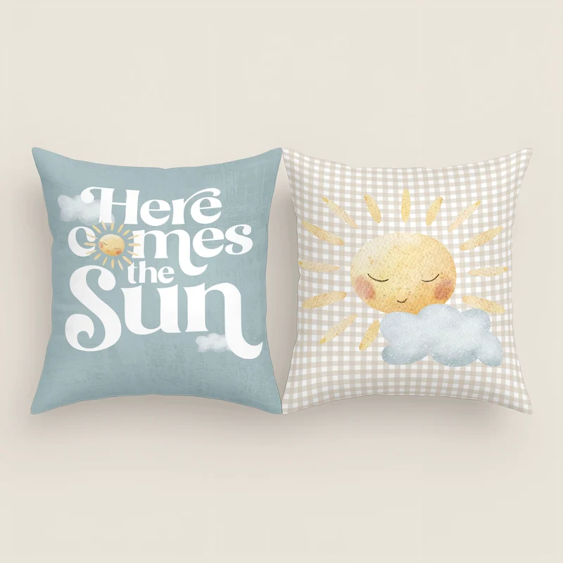 FUNDA DE COJÍN CUNA BEBÉ SUN 100% ALGODÓN