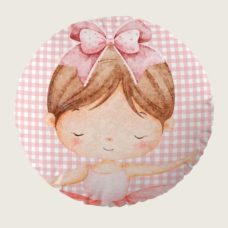 COJÍN REDONDO INFANTIL ESTAMPADO BALLET