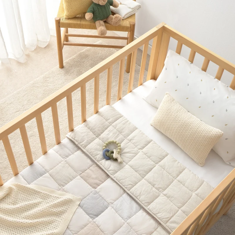 Colcha bebé algodón reversible patchwork cuadros Sepatki