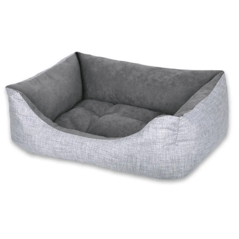 Cama para mascotas rellena de fibra - Gris - Pequeña