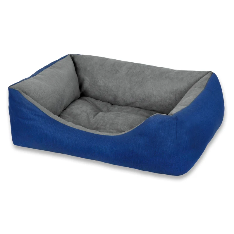 Cama para mascotas rellena de fibra - Azul - Pequeña