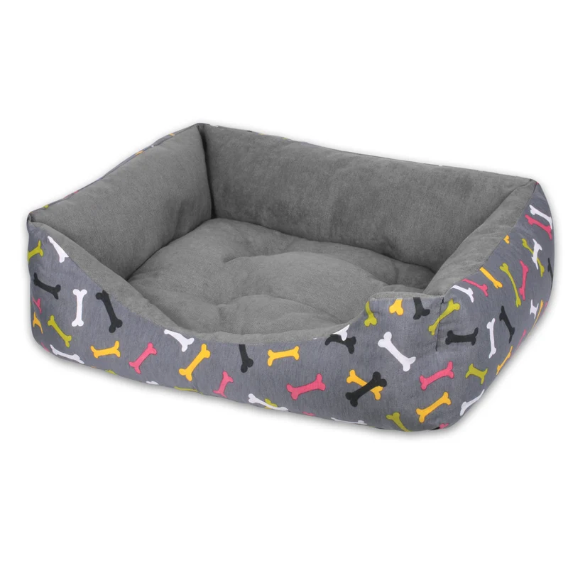 Cama para mascotas rellena de fibra - Hueso - Mediana