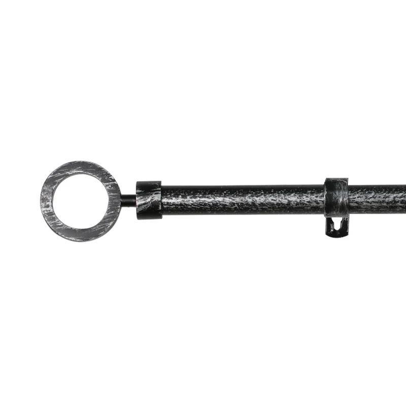 Barra De Cortinas Universal Extensible Metal Aro. Negro+Gris