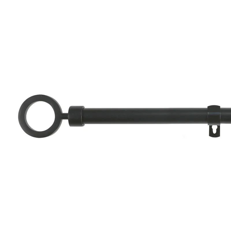 Barra De Cortinas Universal Extensible Metal Aro. Negro
