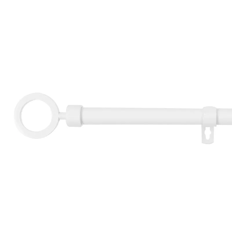 Barra De Cortinas Universal Extensible Metal Aro. Blanco
