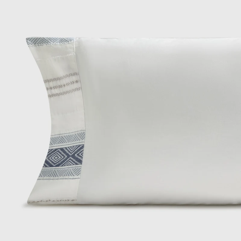 Funda de almohada algodón 180 hilos cenefa étnica Nava