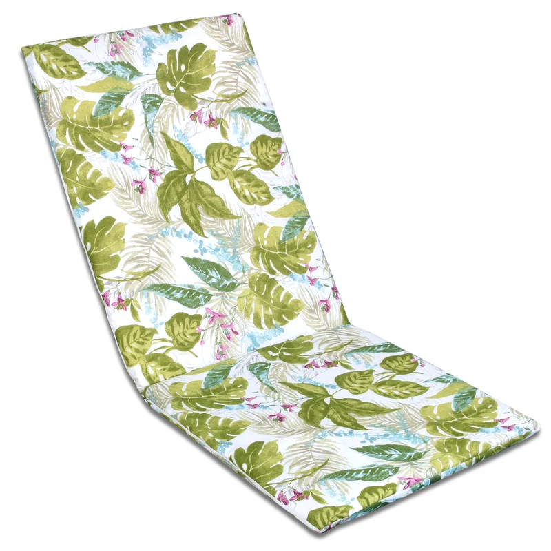 Cojín de Tumbona 120x50x3,5cm- Hojas Verde