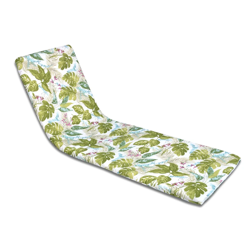 Cojín de Tumbona 180x50x3,5cm- Hojas Verde