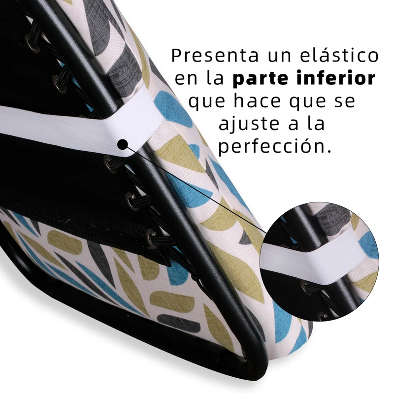 Cojín Tumbona Colchón 120x55x6cm . Ideal para Jardín, Piscina, Terraza- Forma Eliptica