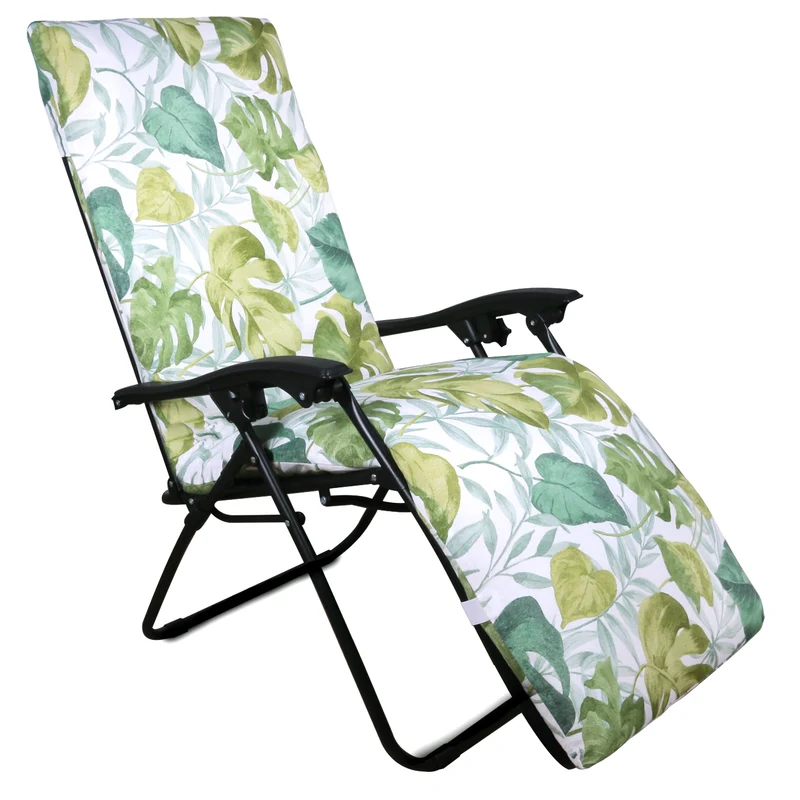 Cojín Tumbona Colchón 180x55x6cm . Ideal para Jardín, Piscina, Terraza- Hojas