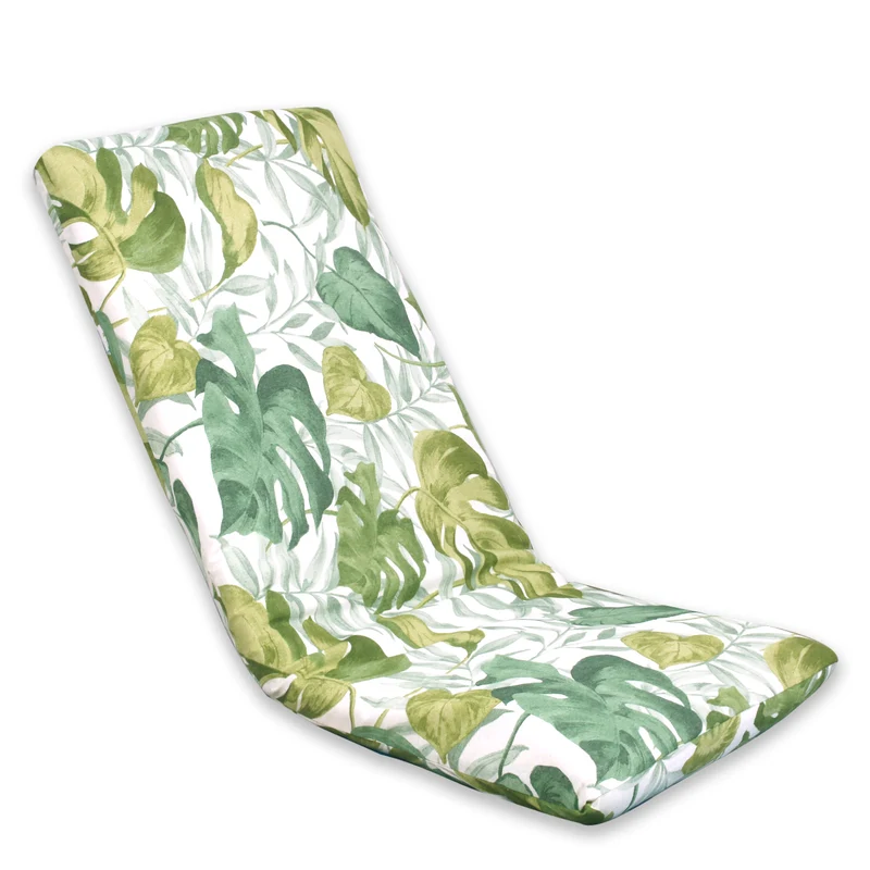 Cojín Tumbona Colchón 120x55x6cm . Ideal para Jardín, Piscina, Terraza- Hojas