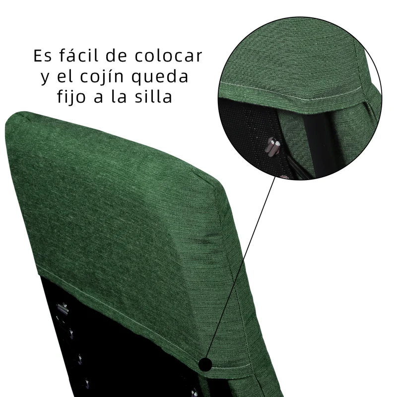 Cojín Tumbona Colchón 120x55x6cm . Ideal para Jardín, Piscina, Terraza- Verde
