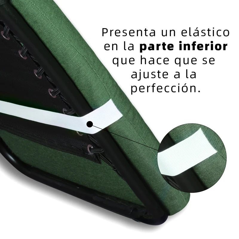 Cojín Tumbona Colchón 120x55x6cm . Ideal para Jardín, Piscina, Terraza- Verde