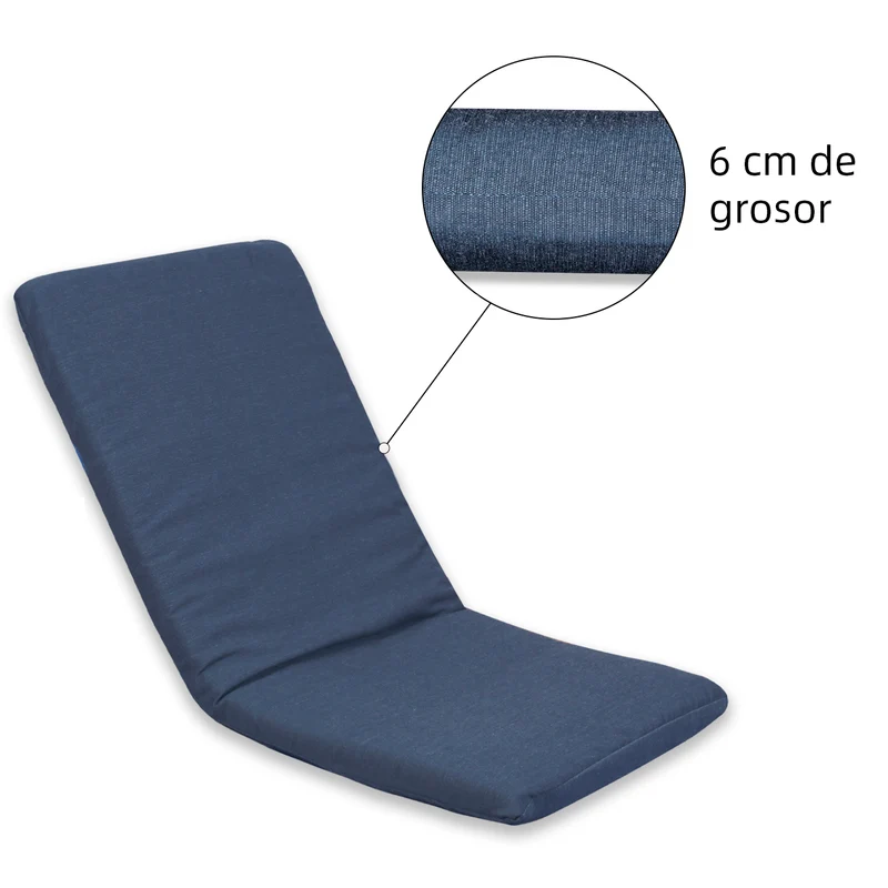 Cojín Tumbona Colchón 120x55x6cm . Ideal para Jardín, Piscina, Terraza- Azul
