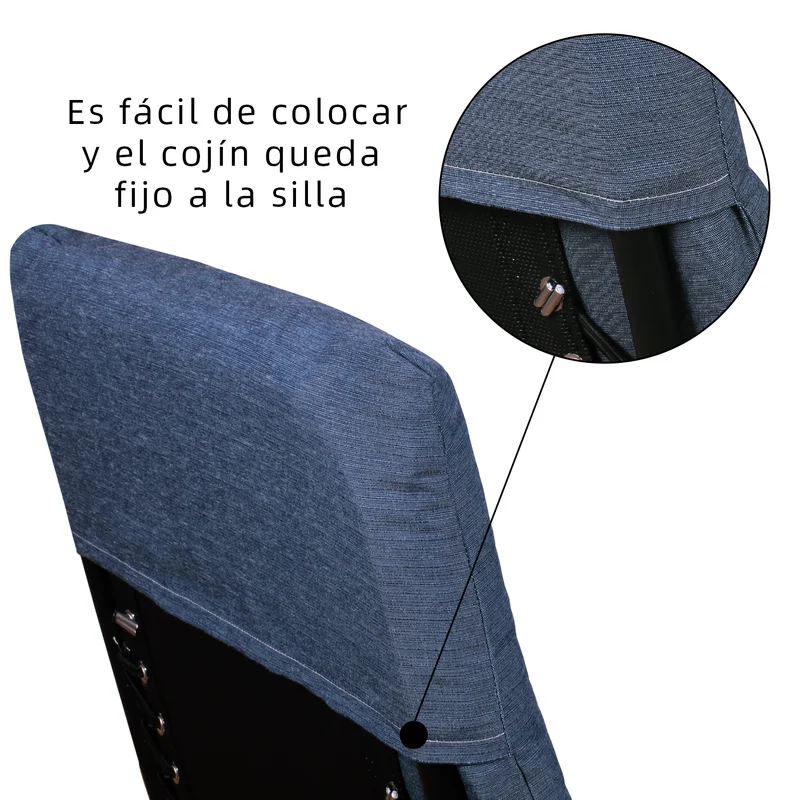 Cojín Tumbona Colchón 120x55x6cm . Ideal para Jardín, Piscina, Terraza- Azul