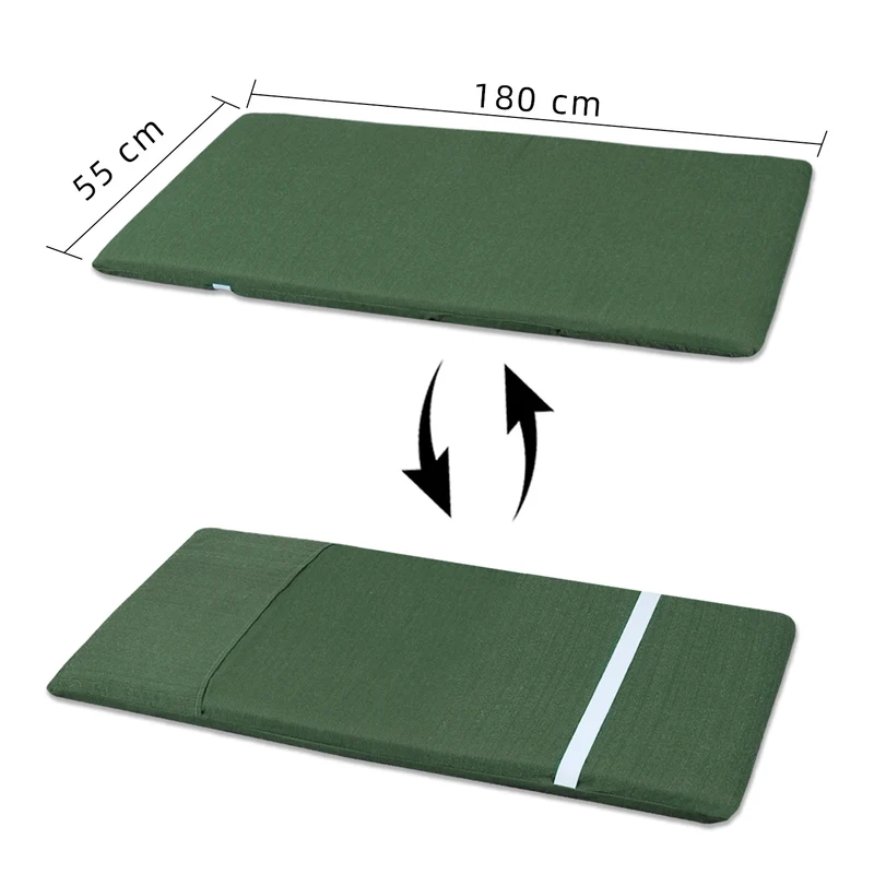 Cojín Tumbona Colchón 180x55x6cm . Ideal para Jardín, Piscina, Terraza- Verde