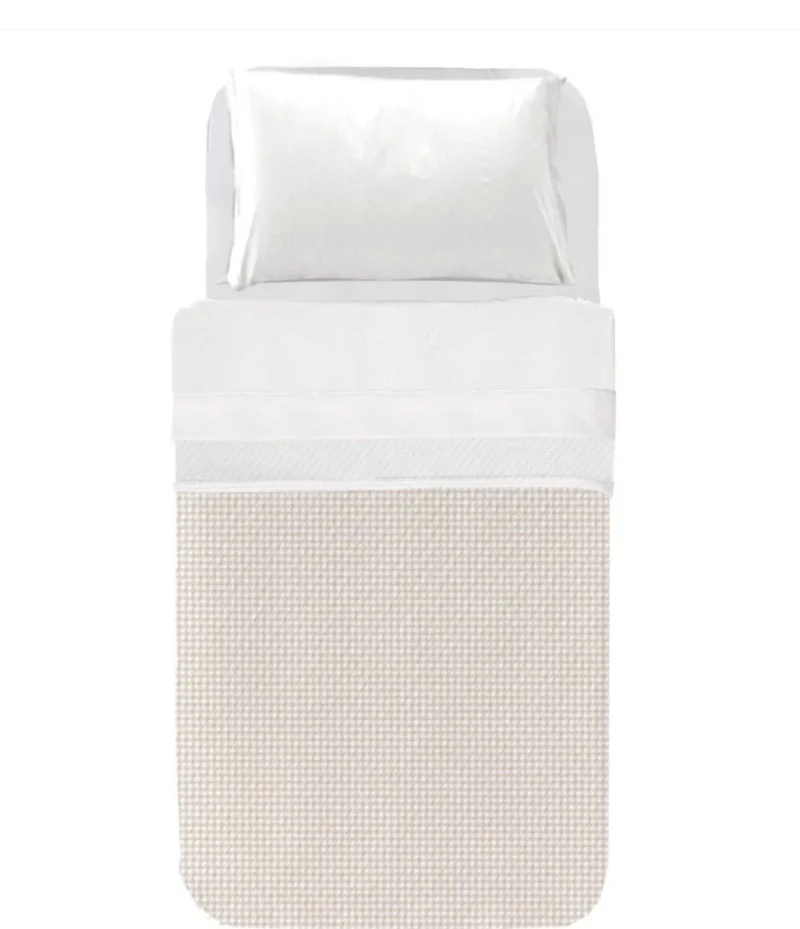 Colcha Ajustable Acolchada Vichy beige