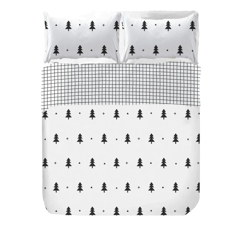 Juego Funda nórdica Reversible Abetos Black