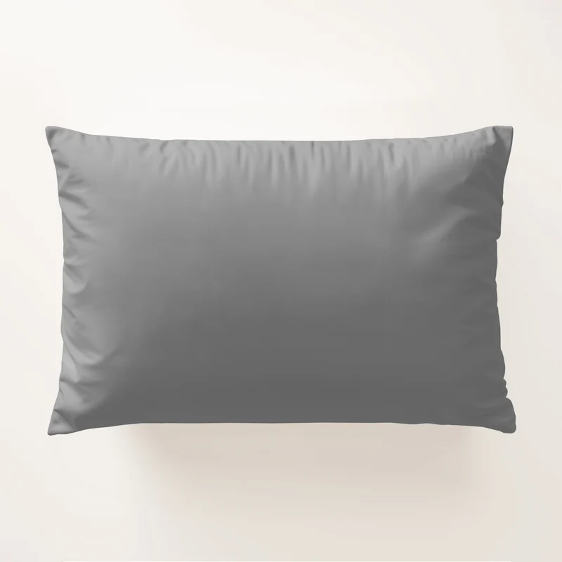 Funda de Almohada Lisa Gris Algodón 200 Hilos