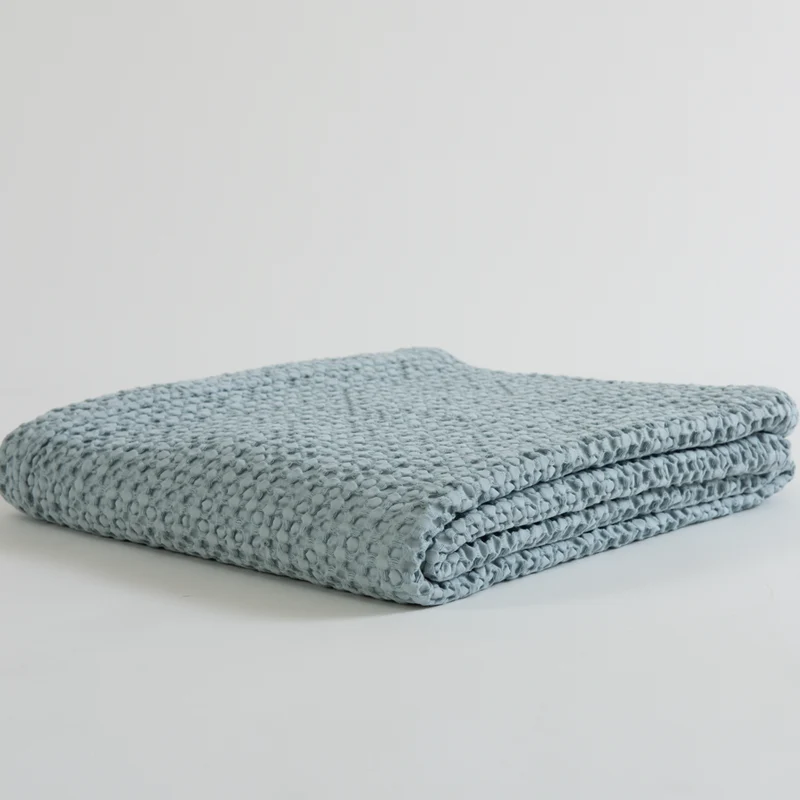 Manta efecto Miniwaffle 140x200 | COZY | Azul Claro