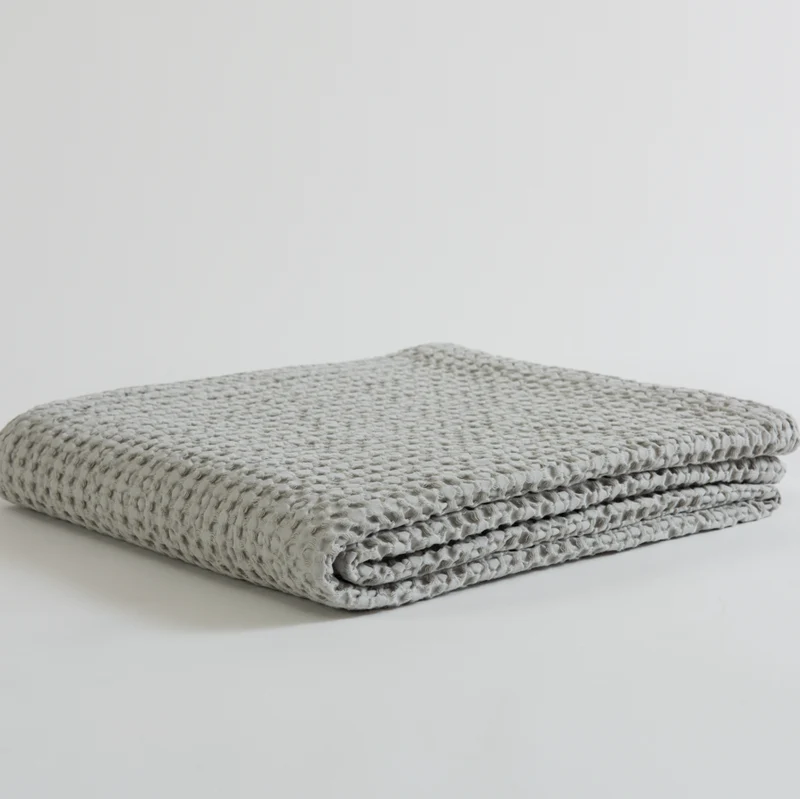 Manta efecto Miniwaffle 140x200 | COZY | Gris Claro
