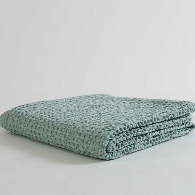 Colcha Efecto Miniwaffle 240x260 | COZY | Verde Agua