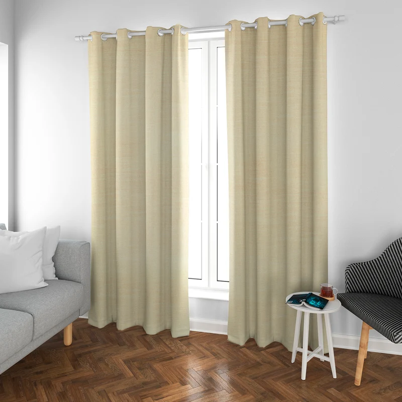Cortinas de Salón Translúcidas, Lino, Modernas- Camel